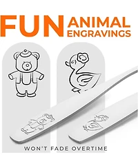 Kids and Toddler Cutlery Set Designed For Self Feeding - 6 Piece Spoon and Fork