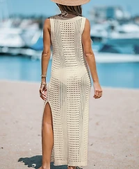 Cupshe Women's Sleeveless Perforated Maxi Cover-Up