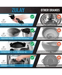 Silicone Pot Strainer - Adjustable Snap On For Most Pots & Pans