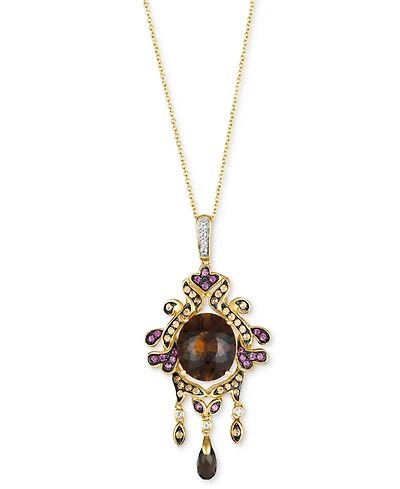 Le Vian Multi-Gemstone Gothic Inspired 18" Pendant Necklace (8 ct. t.w.) in 14k Gold