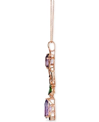 Le Vian Multi-Gemstone Linear Cluster 18" Pendant Necklace (10-1/4 ct. t.w.) in 14k Rose Gold