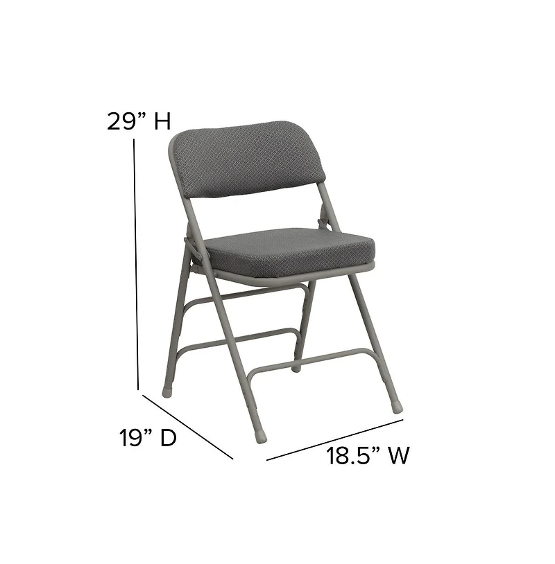 Emma+Oliver 2 Pack Home & Office Portable Party Events Fabric Padded Metal Folding Chair