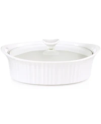Corningware French White 2.5-Qt. Oval Casserole with Glass Cover