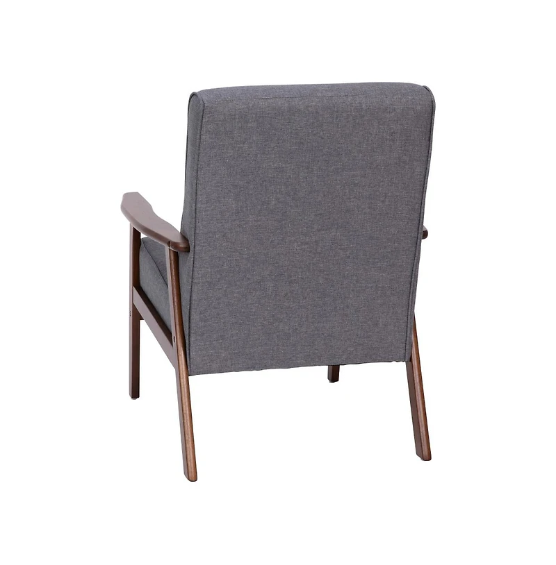 Langmore Upholstered Mid-Century Modern Arm Chair With Wood Frame