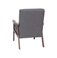 Langmore Upholstered Mid-Century Modern Arm Chair With Wood Frame
