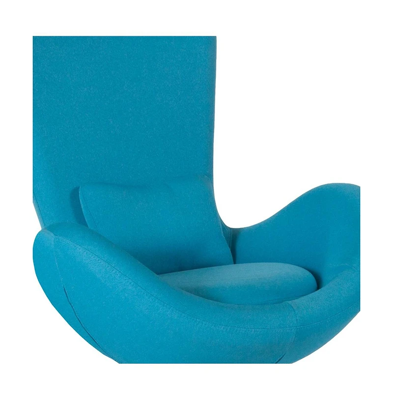 Merrick Lane Soro High-Back Egg Style Lounge Chair With 360° Swivel Metal Base