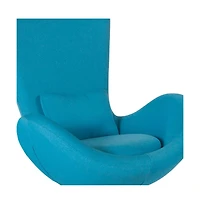 Merrick Lane Soro High-Back Egg Style Lounge Chair With 360° Swivel Metal Base