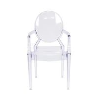 Emma+Oliver Oval Back Ghost Chair With Arms