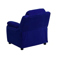 Deluxe Padded Contemporary Kids Recliner With Storage Arms