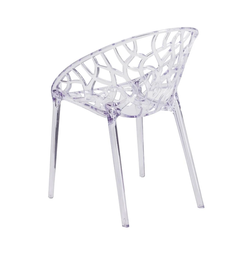 Emma+Oliver 4 Pack Transparent Stacking Side Chair