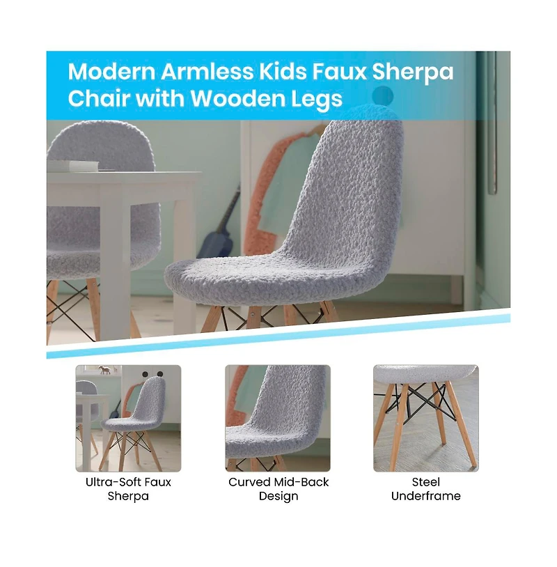 Set Of 2 Children'S Lyon Accent Chairs, Modern Chair For Bedroom, Entryway, And Living Room