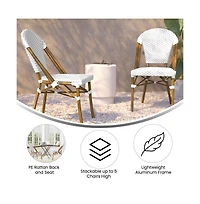 Merrick Lane Celia Indoor/Outdoor Stacking Bistro Chair With Aluminum Frame