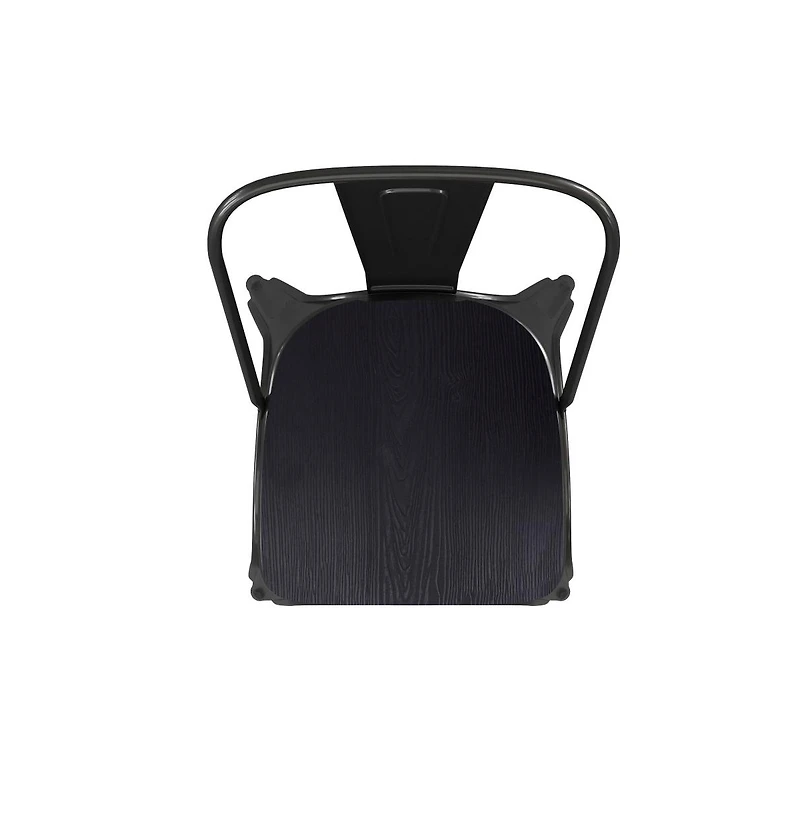 Emma+Oliver Perth Metal Stacking Dining Chairs With Poly Resin Seats For Indoor/Outdoor Use