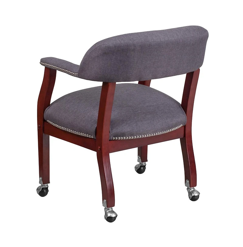 Emma+Oliver Conference Chair With Accent Nail Trim And Casters