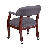 Emma+Oliver Conference Chair With Accent Nail Trim And Casters