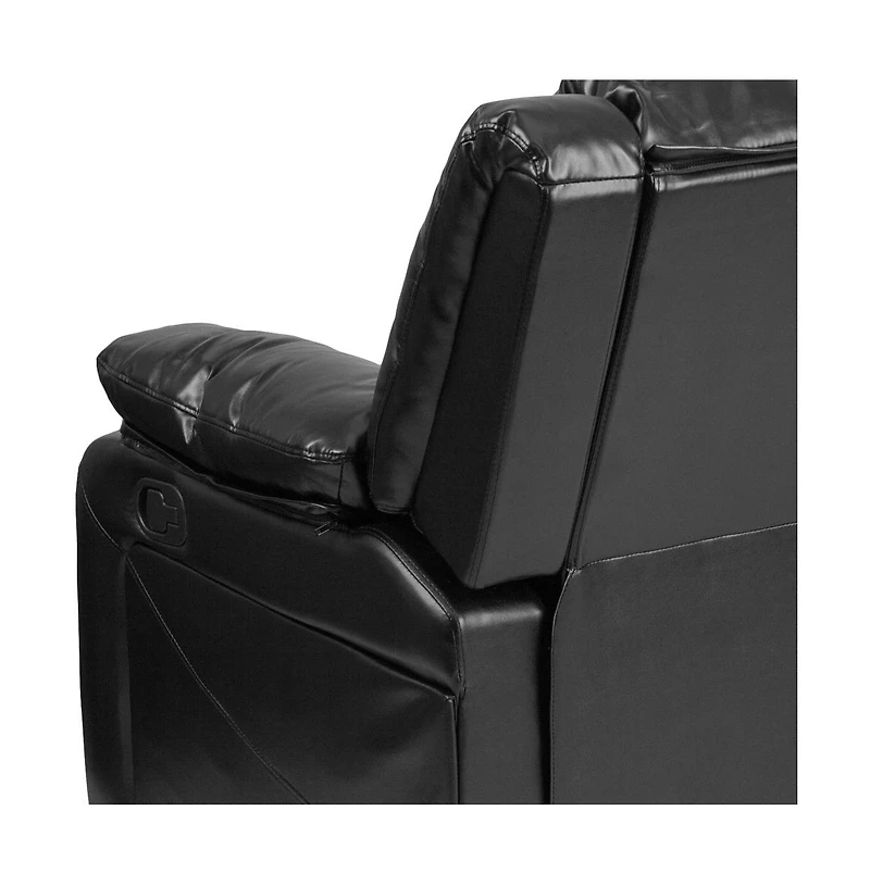 Bustle Back Loveseat With Two Built-In Recliners