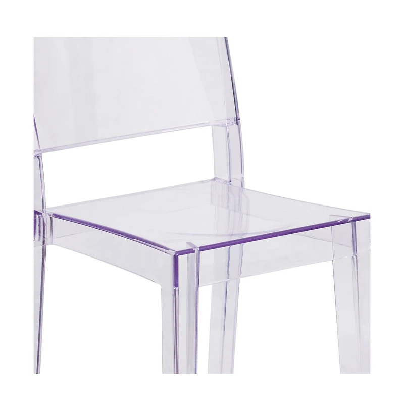 Emma+Oliver 4 Pack Transparent Stacking Side Chair