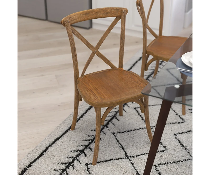 Bardstown X-Back Bistro Style Wooden High Back Dining Chair