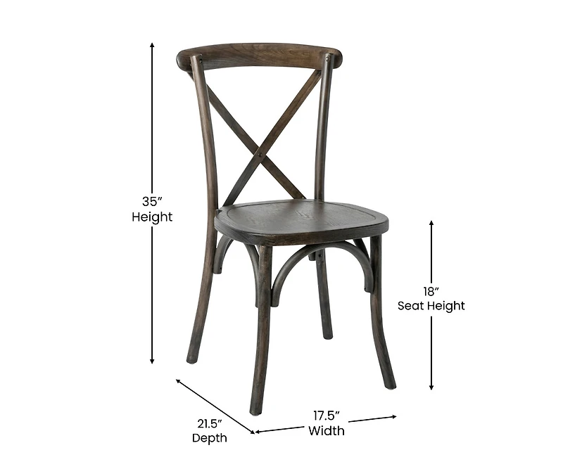 Merrick Lane Davisburg Stackable Wooden Cross Back Bistro Dining Chair