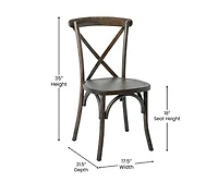 Merrick Lane Davisburg Stackable Wooden Cross Back Bistro Dining Chair