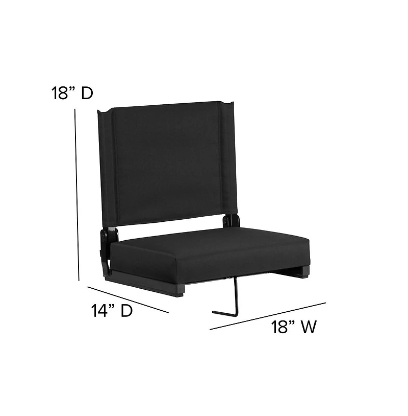 Set Of 2 500 Lb. Rated Lightweight Stadium Chair With Ultra-Padded Seat