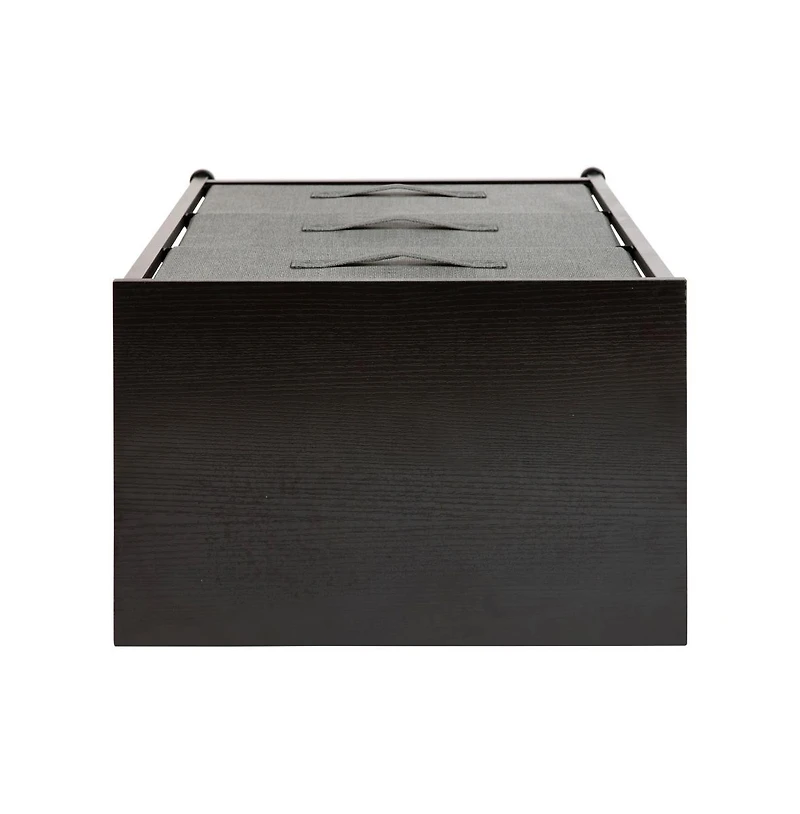 3 Drawer Vertical Storage Dresser With Wood Top & Fabric Pull Drawers