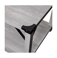 Merrick Lane Green River Modern Farmhouse Engineered Wood Coffee Table And Powder Coated Steel Accents