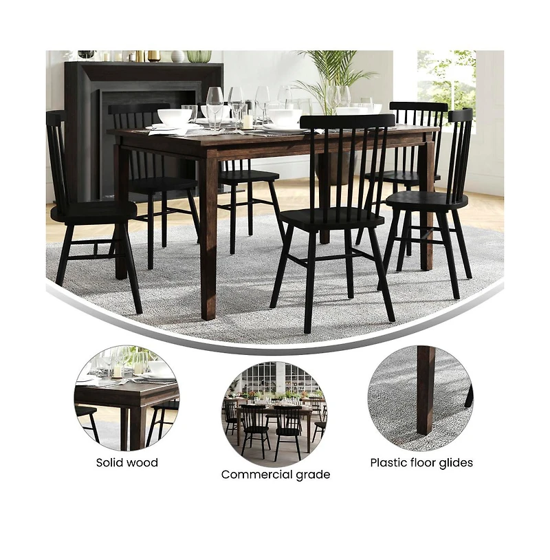 Hayden Wooden Dining Table With Tapered Legs