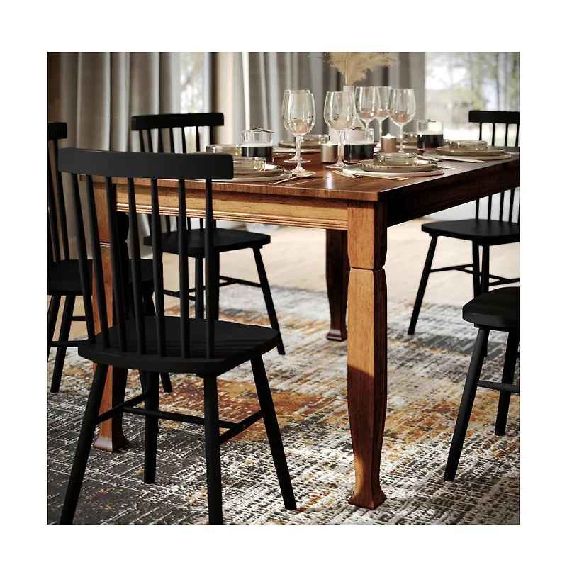 Merrick Lane Finnley Wooden Dining Table With Sculpted Legs