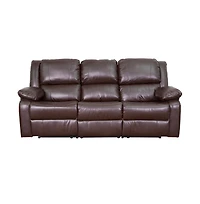 Bustle Back Leathersoft Sofa With Two Built-In Recliners