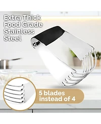 Zulay Kitchen Stainless Steel Dough Blender, Pastry Cutter, Heavy Duty Blender and Cutter with Blades