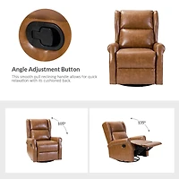 Callinan Contemporary Faux Leather Manual Recliner