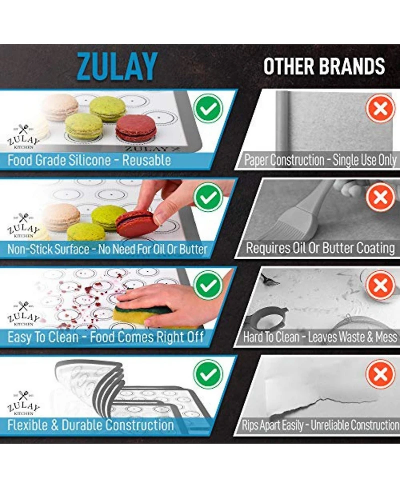 Macaron Silicone Baking Mats 4-Pc