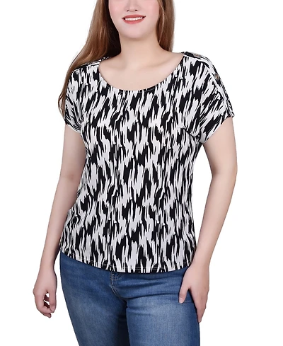 Ny Collection Short Sleeve Extended Tunic Top