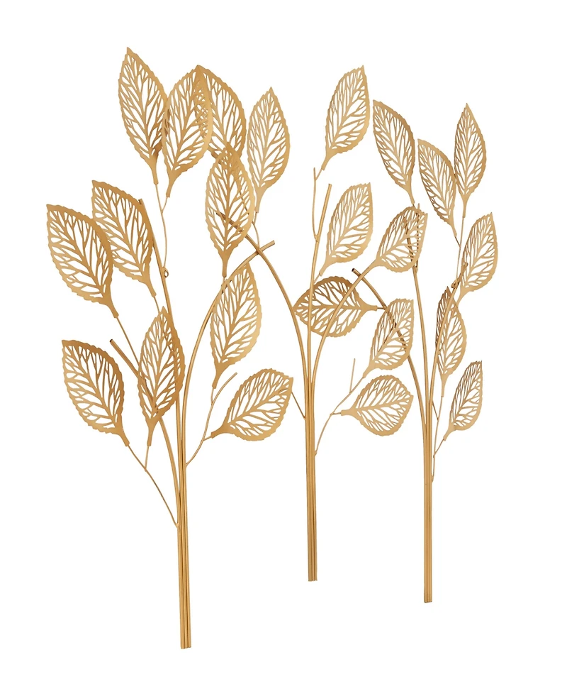 Rosemary Lane Gold Metal Leaf Wall Decor 36" x 1" x 29"