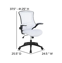 Emma+Oliver Mid-Back Mesh Swivel Ergonomic Task Office Chair With Flip-Up Arms