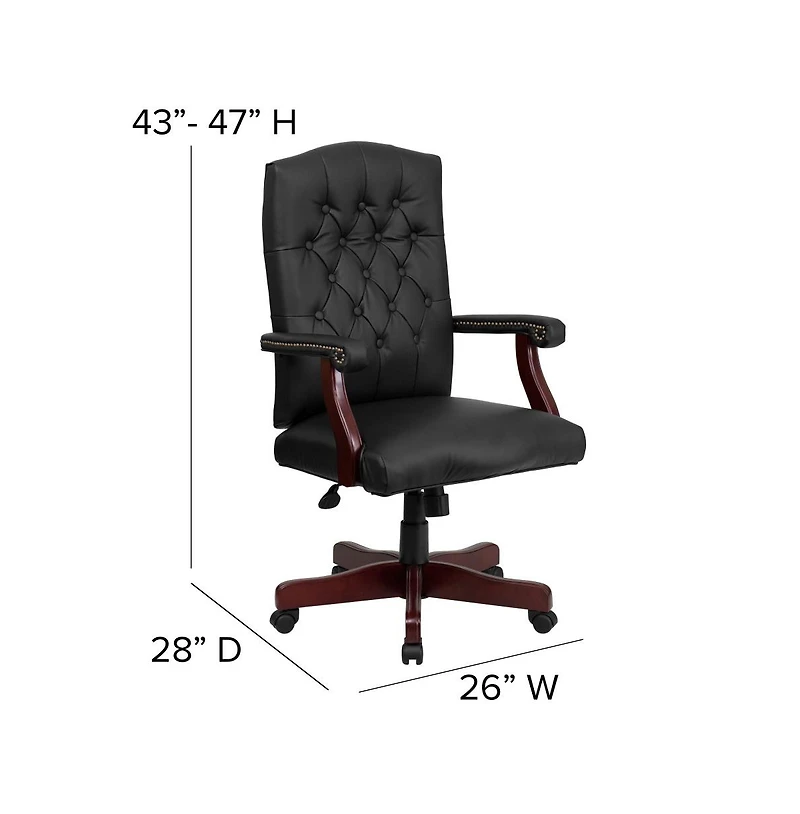 Merrick Lane Versailles High Back Tufted Home Office Chair With Height Adjustment And 360° Swivel