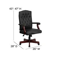 Merrick Lane Versailles High Back Tufted Home Office Chair With Height Adjustment And 360° Swivel