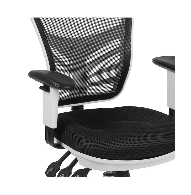 Mid-Back Mesh Triple Paddle Swivel Ergonomic Office Chair With Adjustable Arms