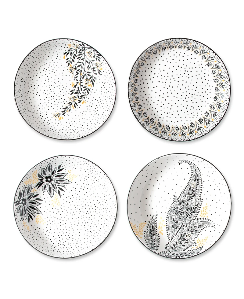 Portmeirion Sara Miller Artisanne Noir Pasta Bowls, Set of 4