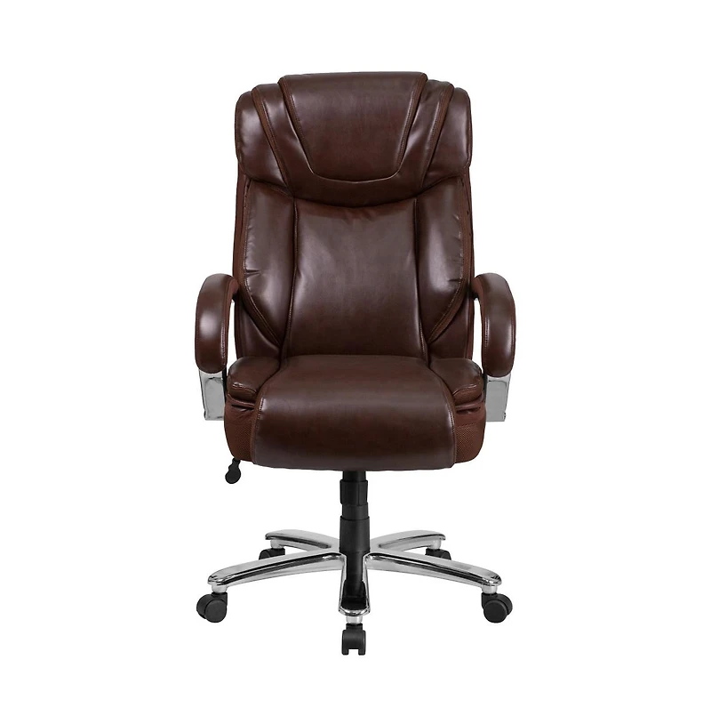 Emma+Oliver 500 Lb. Big & Tall Leathersoft Executive Ergonomic Office Chair With Wide Seat