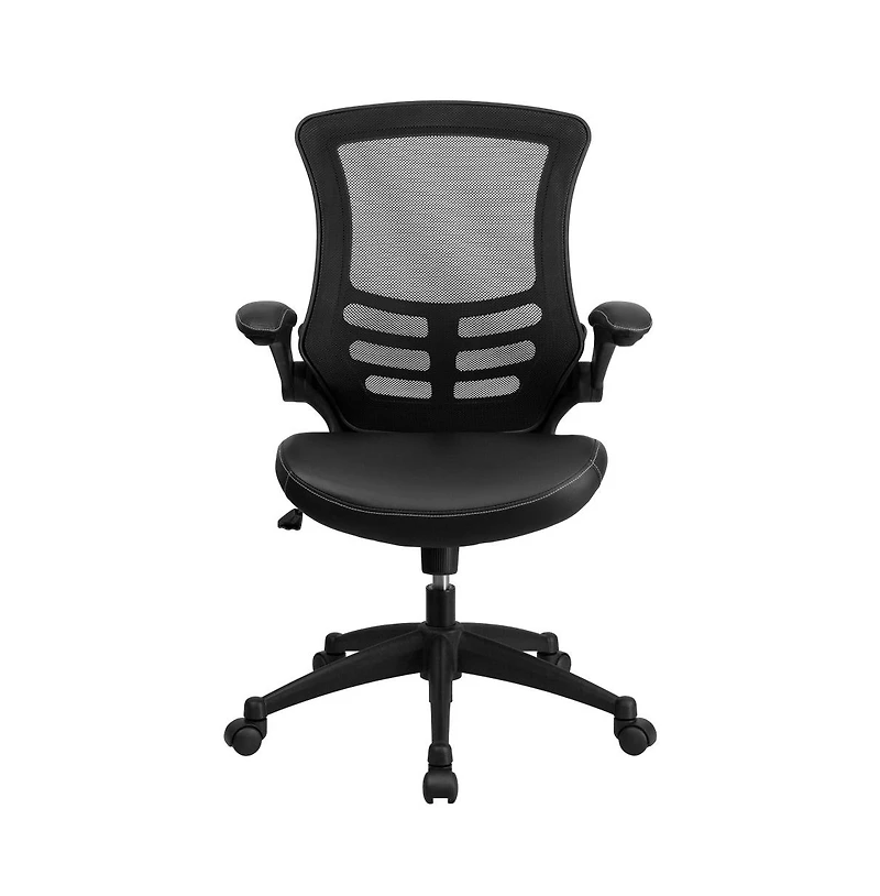 Emma+Oliver Mid-Back Mesh Swivel Ergonomic Task Office Chair With Flip-Up Arms