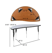 86" Oval Wave Collaborative Laminate Activity Table Set With 18" Student Stack Chairs