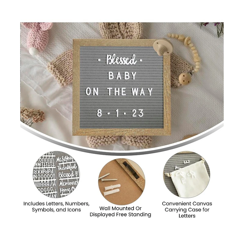 Bellamy 10" x Wood Letter Board Set With Felt Facing