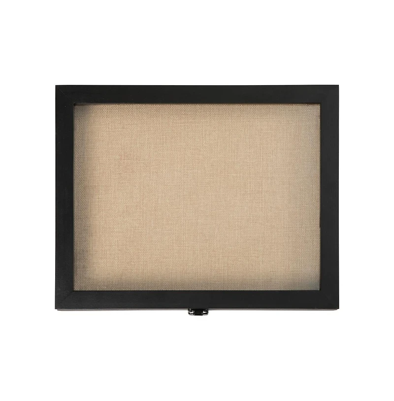 Wood Shadow Box Display Case - Solid Wood With Acrylic Window - Security Latch - For Mementos And Keepsakes