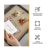Wood Shadow Box Display Case - Solid Wood With Acrylic Window - Security Latch - For Mementos And Keepsakes