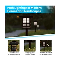 Lantern Style All-Weather Outdoor Led Solar Lights, Powered Lights For Pathway, Garden, & Yard - Set Of 8