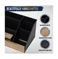 3 Piece Desk Organizer Set- Rustic Mail For Desktop - Great Or Industrial Decor! Makeup Vanity