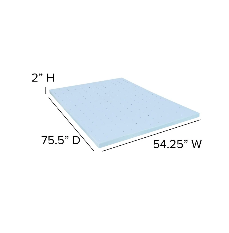 Inch Gel Infused Cool Touch CertiPUR-us Certified Memory Foam Topper
