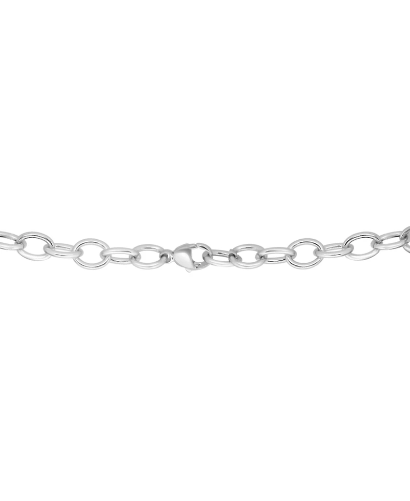 Effy Black Tahitian Baroque Pearl (12mm) Oval Link 18" Pendant Necklace in Sterling Silver